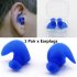  Indonesia Direct  1 Pair Environmental Silicone Spiral Waterproof Dust Proof Earplugs in Box Water Sports Swimming Accessories Blue