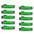 ID 10 PCS 6LED/pc AUTO Signal Indicator Side Marker Lamp Rear Lights Clearance Tail Lights for Bus Truck Van Caravan RV Lorry 24V green