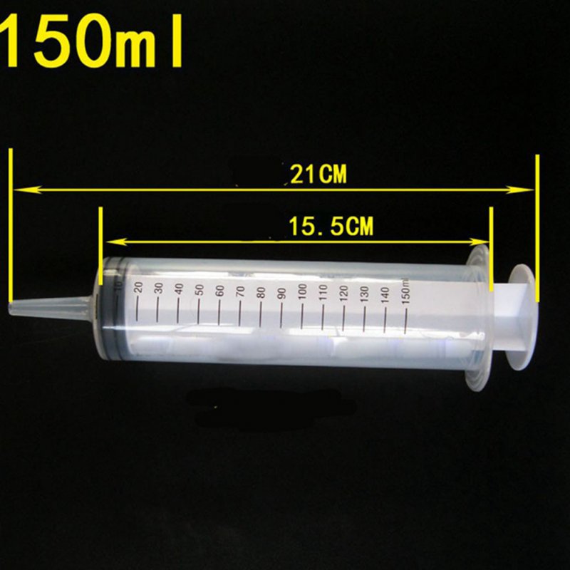 ID 100mL / 150mL / 200mL Reusable Plastic Syringes Feeder Cleaning Douche Enema Nutrient Sterile Health Measuring Syringe Tools 150ml