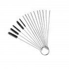 ID 15 Pcs/set Nylon Brushes Set for Drinking Straws / Glasses / Keyboards / Jewelry Cleaning Brushes Clean Tools black_15PCS/SET
