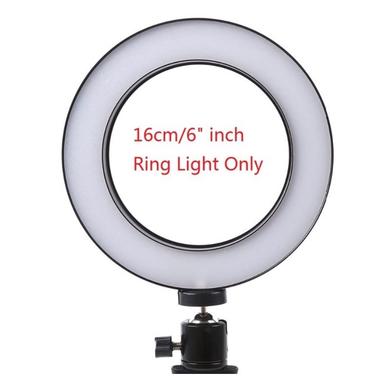[Indonesia Direct] 16/26cm Dimmable LED Studio Camera Ring Light Phone Video Light Lamp Selfie Stick Ring Table Fill Light Single lamp 16CM