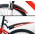  Indonesia Direct  2 Pcs Bicycle Cycling Front and Rear Mud Mountain Bike Tire Fenders Guards Mud Set Red