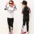  Indonesia Direct  2 pcs set Kids Girls Boys Long sleeved Swimming Suit Muslim Style Swimsuit black XL