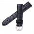  Indonesia Direct  20mm PU Leather Grain Strap Watchband Stainless Steel Buckle Replacement Wristband black