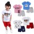  Indonesia Direct  2pcs set Unisex Baby Short Sleeved Tops Shorts Children Home Wear DT  thunderstorms 50  73cm