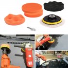 [Indonesia Direct] 3/4/5in Car Polisher Pads, Sponge Polishing Buffer Pad Set with M10 Drill Adapter and Sucker - 7pcs 3