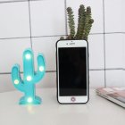 ID 3D Cartoon Pineapple/Flamingo/Cactus Modeling Night Light LED Lamp Home Office Decoration Gift Blue cactus