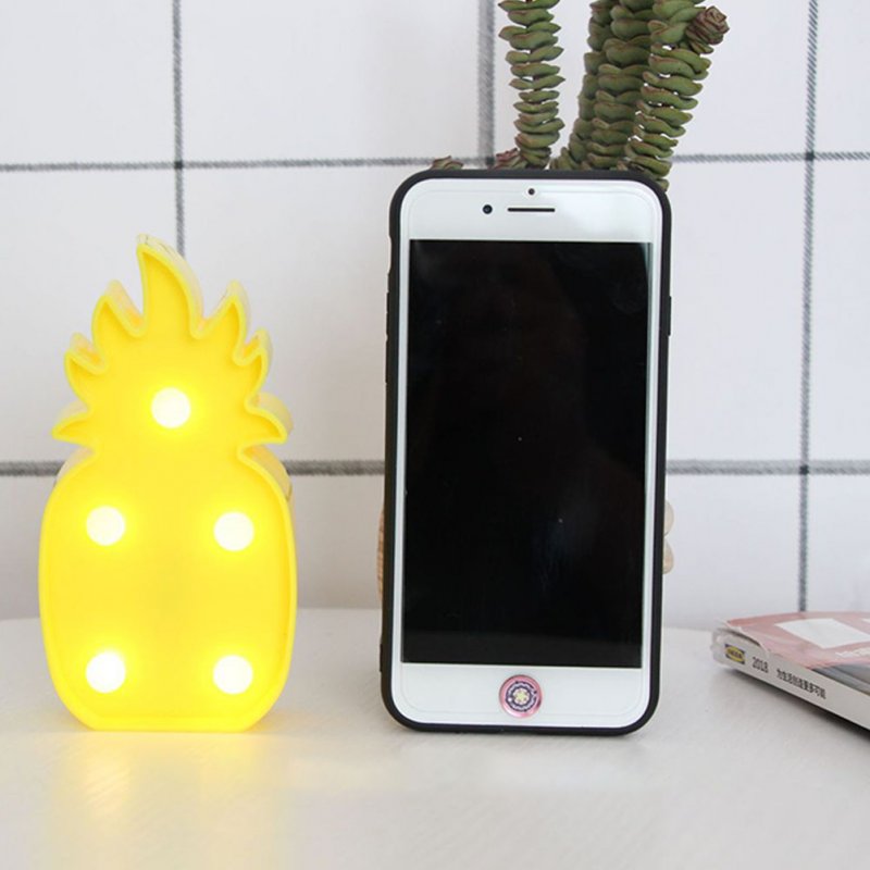 [Indonesia Direct] 3D Cartoon Pineapple/Flamingo/Cactus Modeling Night Light LED Lamp Home Office Decoration Gift pineapple