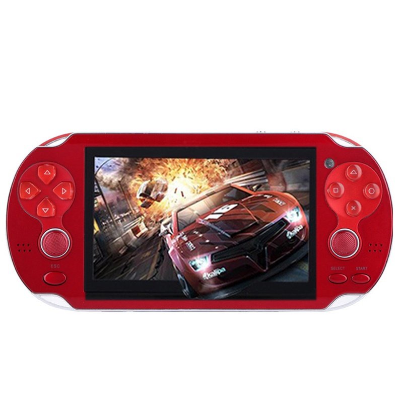 [Indonesia Direct] 4.3'' Multi-Function Portable Game Handheld Game Console 4Gb Memory Built in Video Camera Various No-repeat Games Red