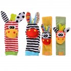 [Indonesia Direct] 4 x Newest Wrist Rattles Hands Foots finders Baby Infant Soft Toy Developmental by lanlan