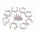  Indonesia Direct  9 Pcs set Women Fashion Crown Pearl Ear Clip No Ear Hole Earring Jewelry Silver