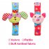  Indonesia Direct  Acekid Baby Rattle Set  4Pcs Wrist Rattle and Socks Toys Set Toddler Soft Animal Toys Pig and Puppy