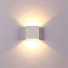 [Indonesia Direct] Adjustable 6W LED Wall Lamp AC85-265V COB Waterproof Aluminum Cube Outdoor Porch Wall Light  warm light