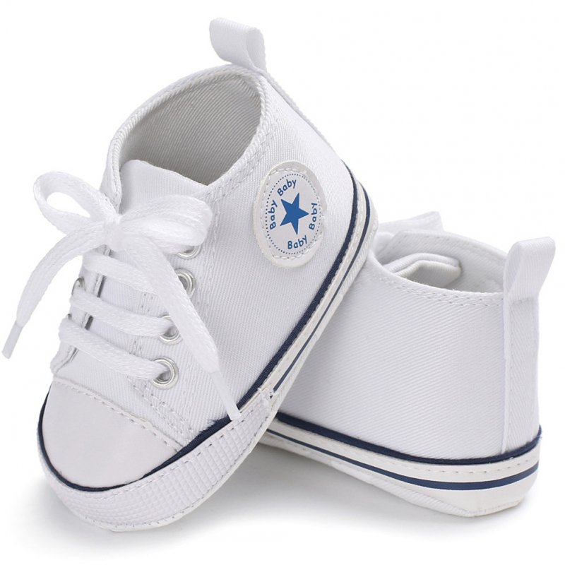 ID Baby Shoes Soft Sole Fashion Canvas Infant Toddler Sports Leisure Shoes white_11CM