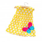 ID Cute Cartoon Newborn Baby Printing Sleeveless Dress Casual Round Neck Skirt Yellow wave point butterfly_0-1 years old skirt, 1-2 years old tops