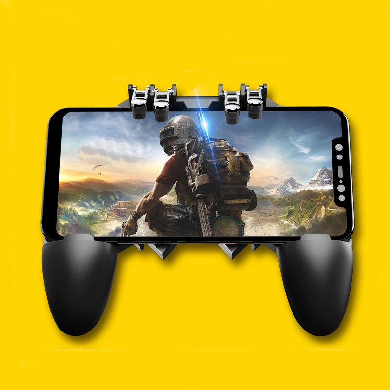 [Indonesia Direct] For PUBG Mobile iPhone Android AK66 Fire Trigger Gamepad Controller Joystick  black