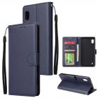 [Indonesia Direct] For Samsung A10 Flip-type Leather Protective Phone Case with 3 Card Position Buckle Design Phone Cover  blue