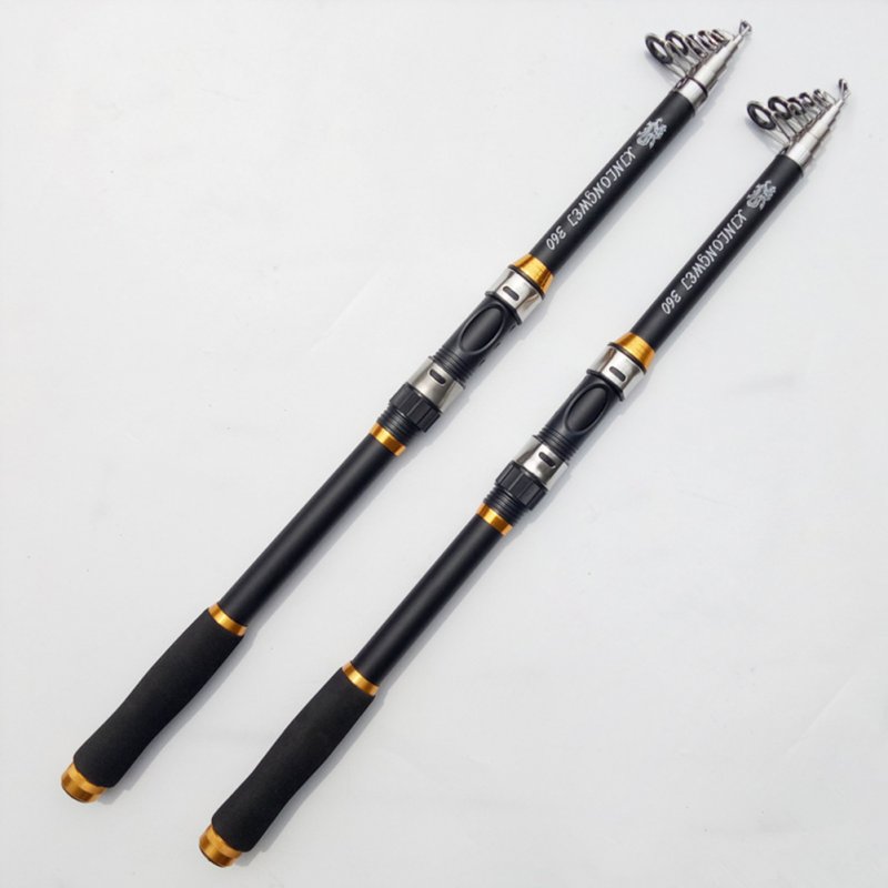 [Indonesia Direct] High Hardness Glass Steel Fishing Rod Long Distance Single Fishing Equipment  Hollow black