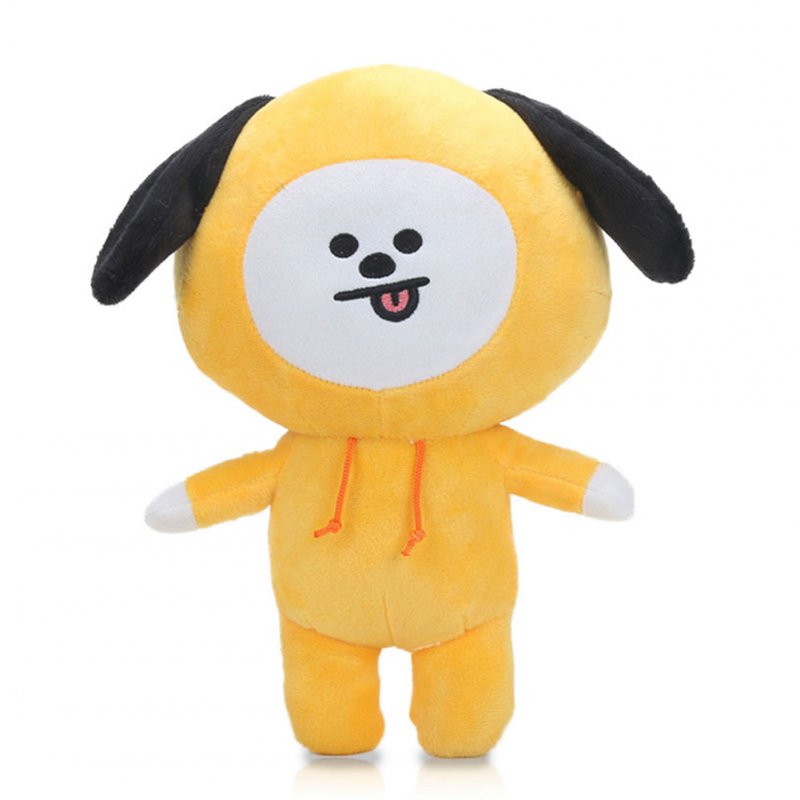 [Indonesia Direct] Kpop BTS BT21 Bangtan Boys Plush Cushion Stuffed Toy Dolls TATA COOKY CHIMMY SHOOKY MANG KOYA Yellow dog 30cm
