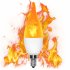  Indonesia Direct  LED Simulate Flame Light Bulb Candle Light for Home Hotel Decoration E12 E14 85 265V Warm yellow light E14 pull tail