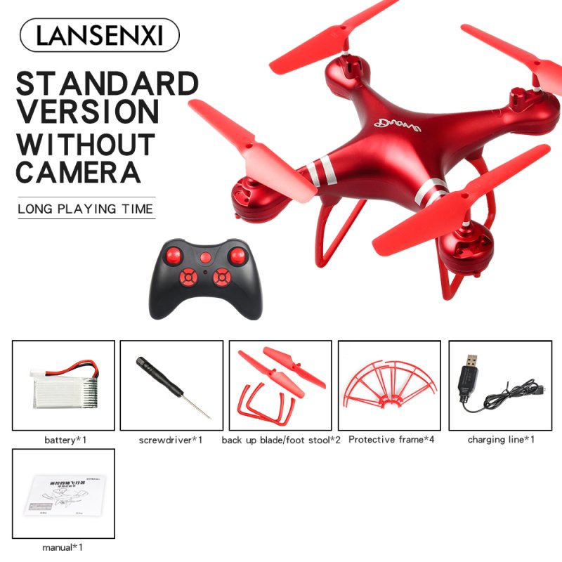 ID LF608 Wifi FPV RC Drone Quadcopter with 0.3MP/2.0MP/5.0MP Camera Get the Longer Playing Time Red without camera