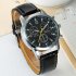  Indonesia Direct  Men Luxury Business Style Faux Leather Quartz Wristwatch Fashion Watch  Black