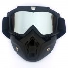 [Indonesia Direct] Men/Women Retro Outdoor Cycling Mask Goggles Snow Sports Skiing Full Face Mask Glasses