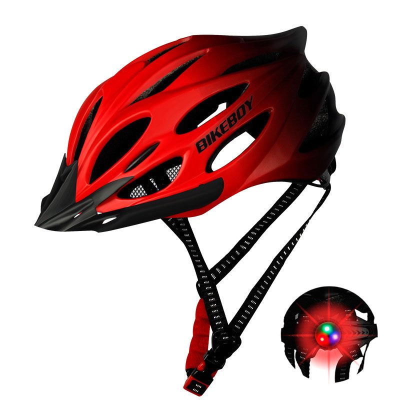 [Indonesia Direct] Men Women Piece Molding Cycling Helmet for Head Protection Bikes Equipment  Gradient red_One size
