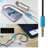  Indonesia Direct  Portable Headset Adapter Splitter 3 5mm Jack Cable with Separate Mic and Audio Headphone Connector  blue