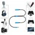  Indonesia Direct  Portable Headset Adapter Splitter 3 5mm Jack Cable with Separate Mic and Audio Headphone Connector  blue