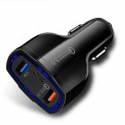 ID Quick Charge 3.0 with USB Type C Car Charger Built-in Power Delivery PD Port 35W 3 Ports for Apple iPad+iPhone X/8/Plus/Samsung Galaxy+/LG, Nexus, HTC black