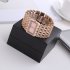  Indonesia Direct  REALY Women s Quartz Diamond Case Alloy Bracelet Square Watch with Super Thin Hollow Strap Rose gold