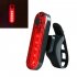  Indonesia Direct  Red LED Rear Bike Light USB Rechargeable Ultra Bright Powerful Safety Warning Taillight red