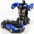  Indonesia Direct  Rescue Bots Deformation Transformer Car One Step Car Robot Vehicle Model Action Figures Toy Transform Car for Kids blue