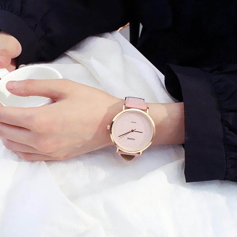 [Indonesia Direct] Simple Casual All-match Quartz Watch for Couples Confidante pink L