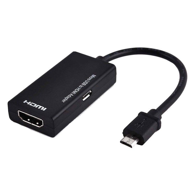 ID Type C & Micro USB Male to HDMI Female Adapter Cable for Cellphone Tablet TV black