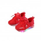 ID Unisex Children LED Light Shoes Sports Casual Anti-skid Baby Breathable Shoes  red_23 inner length 14cm