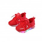 ID Unisex Children LED Light Shoes Sports Casual Anti-skid Baby Breathable Shoes  red_24 inner length 14.5cm