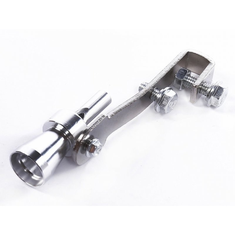 [Indonesia Direct] Vehicle Refit Device Turbo Sound Muffler Turbo Whistle Exhaust Pipe Sounder Motorcycle Sound Imitator Caliber: 1.9cm silver
