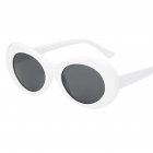 ID Vintage Oval Round Sunglasses Men Women UV400 Shades Mirrored Glasses Lens