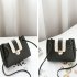  Indonesia Direct  Woman Fashion Crossbody Bag Lock Buckle Drawstring Bucket Bag black