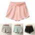  Indonesia Direct  Woman Sports Casual Pure Color Fashion Candy Color Shorts Pea green M