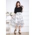  Indonesia Direct  Women Summer Fashion Mesh Printing High Waist A line Tutu Skirt red One size