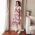  Indonesia Direct  Women Summer Printing Straps Dress Photo Color L