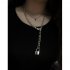  Indonesia Direct  Women Punk Lock Shape Long Chain Pendant Necklace Costume Jewelry Silver keychain   lock