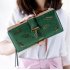  Indonesia Direct  Women Fashion PU Zipper Buckle Long Purse Card Holder Hollowed Leaves Shape Wallet  Khaki