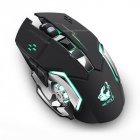 ID Rechargeable Wireless Silent LED Backlit Gaming Mouse USB Optical Mouse for PC black