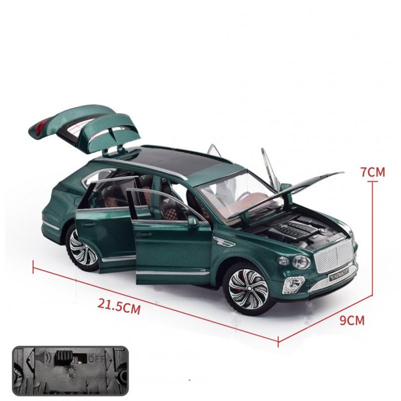 1:24 Alloy Car Model Compatible for Bentley Bentayga Simulation Pull Back Car Ornaments 