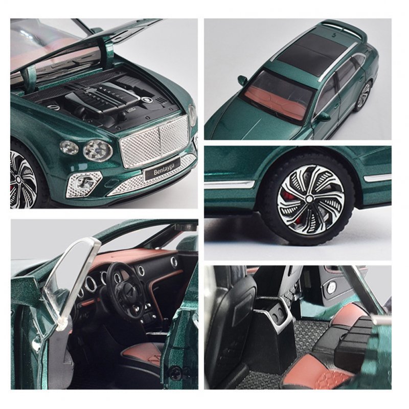 1:24 Alloy Car Model Compatible for Bentley Bentayga Simulation Pull Back Car Ornaments 