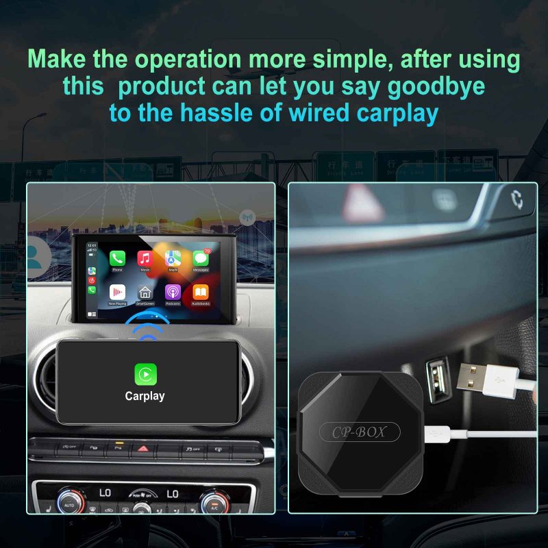 Z1C Wireless Adapter Compatible for Carplay Wire Control to Wireless External Module with Wifi Plug-Play Dongle 